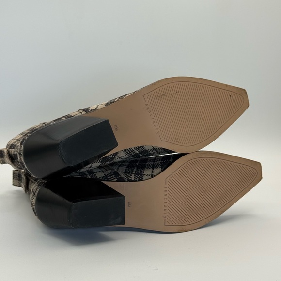 SANCTUARY Yes Girl Checked-Plaid Suede Booties Size 8M - Picture 11 of 16